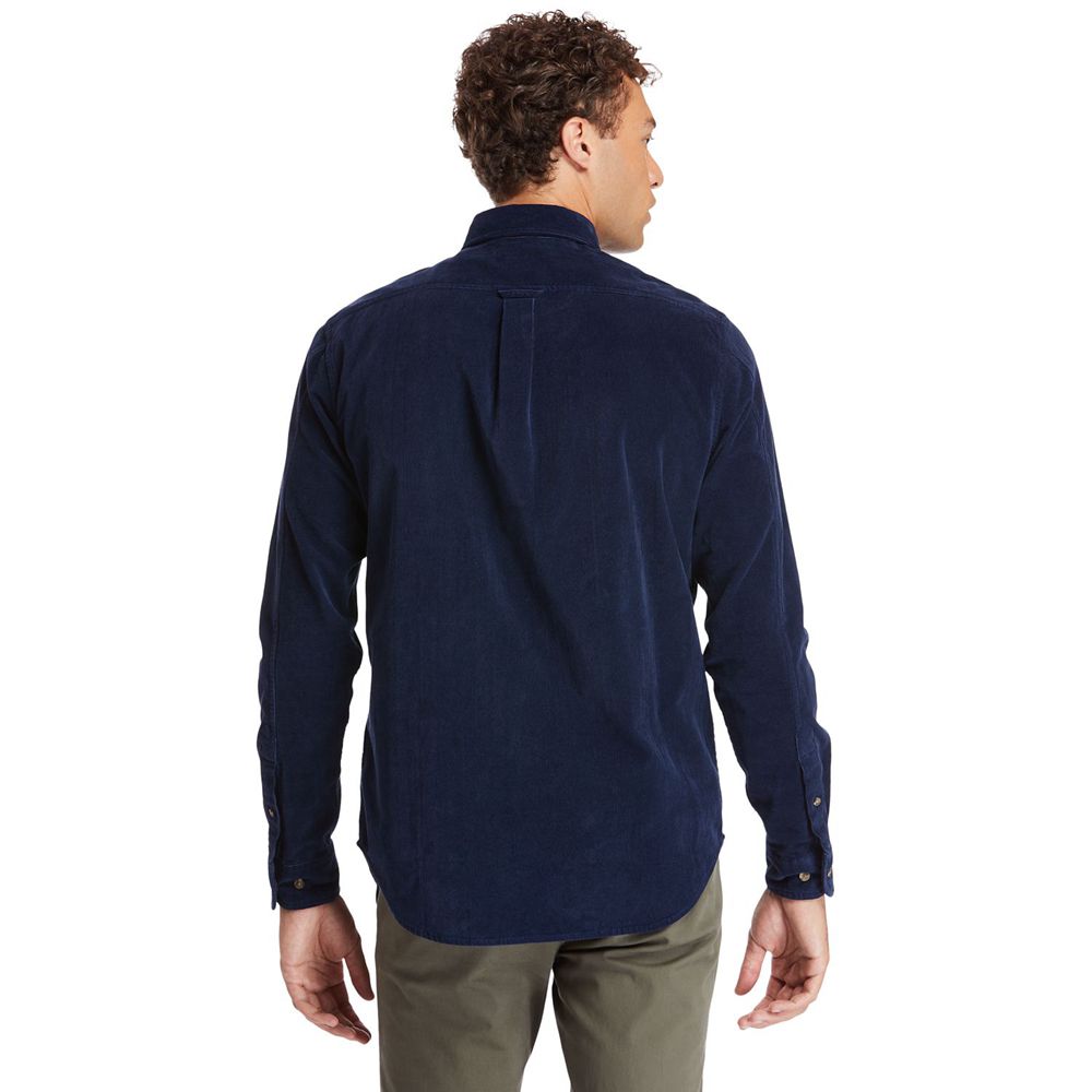 Timberland Πουκαμισα Ανδρικα Σκουρο Μπλε - Mascoma River Long-Sleeve Corduroy - Greece 6845231-UQ